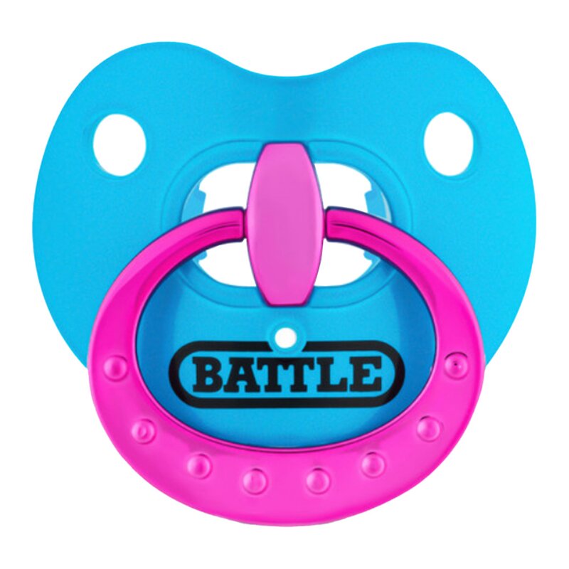 BATTLE Binky Chrome Oxygen Football Mouthguard - chrome blau-pink von BATTLE