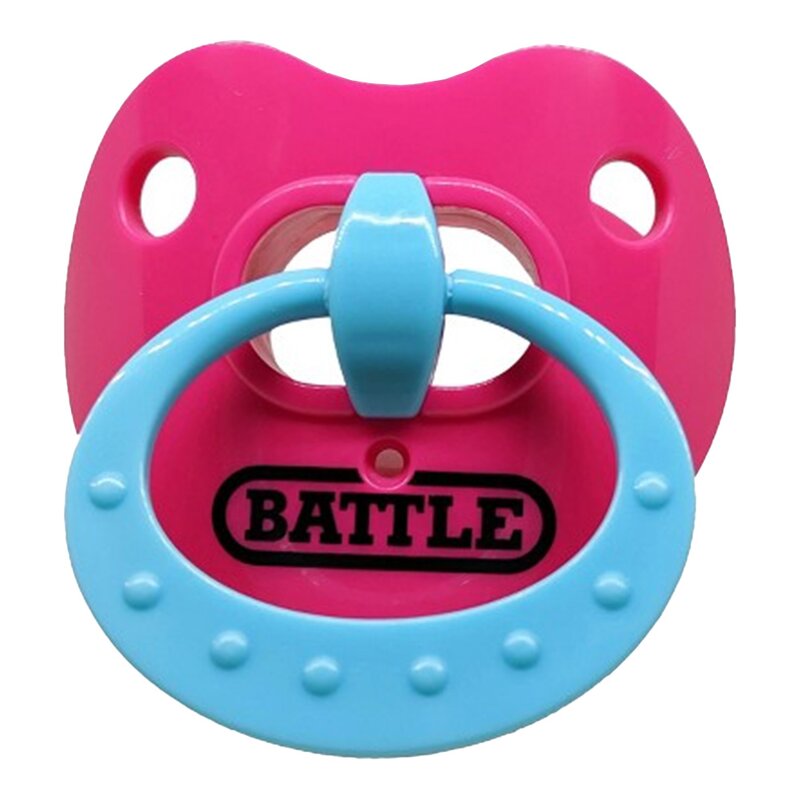 BATTLE Binky Oxygen Football Mouthguard pink with babyblue ring von BATTLE