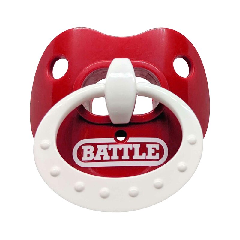 BATTLE Oxygen Football Mundstück mit Lippenschild Limited Edition Binky rot-weiß von BATTLE