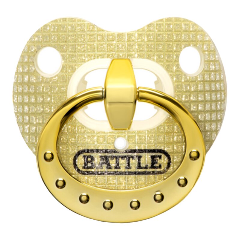 BATTLE Oxygen Mundstück mit Lippenschild 3D Diamonds Binky - gold von BATTLE