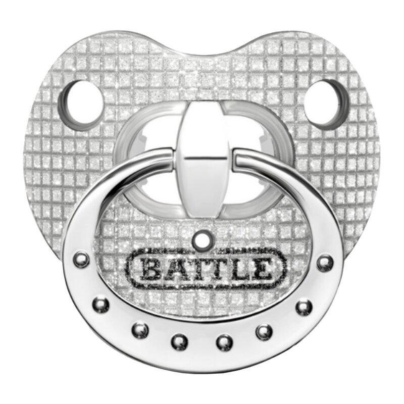BATTLE Oxygen Mundstück mit Lippenschild 3D Diamonds Binky - silber von BATTLE