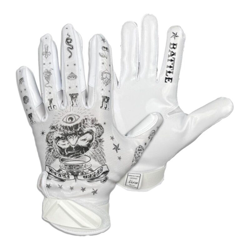 Battle "Speed Freak" Cloaked Receiver Gloves - weiß Gr.XL von BATTLE