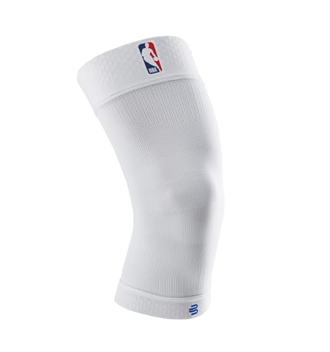 BAUERFEIND Unisex-Adult Sports Compression Knee Support Kniebandage, NBA Weiß, S von BAUERFEIND