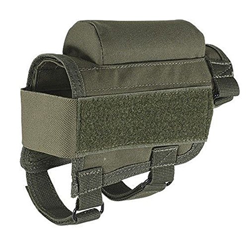 Tragbare Bag fur Funktionelle Tactical, 7-Hole Space Wangenauflage Pouch Halter Pack Fit,Einstellbare Toy Stock mit 3-teilige verstellbare Schnallenriemen (Grun) von BAULMD