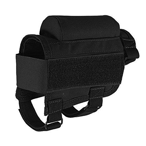 Tragbare Bag fur Funktionelle Tactical, 7-Hole Space Wangenauflage Pouch Halter Pack Fit,Einstellbare Toy Stock mit 3-teilige verstellbare Schnallenriemen (Schwarz) von BAULMD