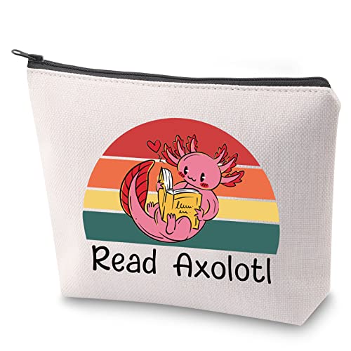 Axolotl Federmäppchen Axolotl Liebhaber Geschenk Lesen Axolotl Make-up Tasche mit Reißverschluss Axolotl Mädchen Survival Kit Leser Buch Liebhaber Geschenk, Lesen von Axolotl, Nein von BAUNA