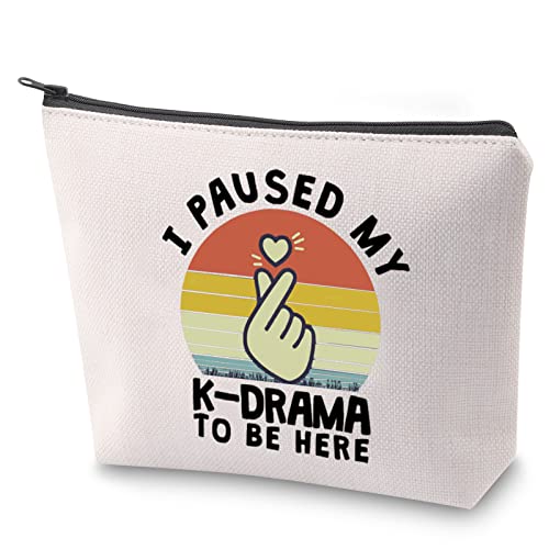 BAUNA K Drama Geschenk für koreanische TV-Show-Fans I Paused My KDrama to Be Here K Drama Kosmetiktasche Koreanischer Liebhaber Geschenk, Kdrama, Nein von BAUNA