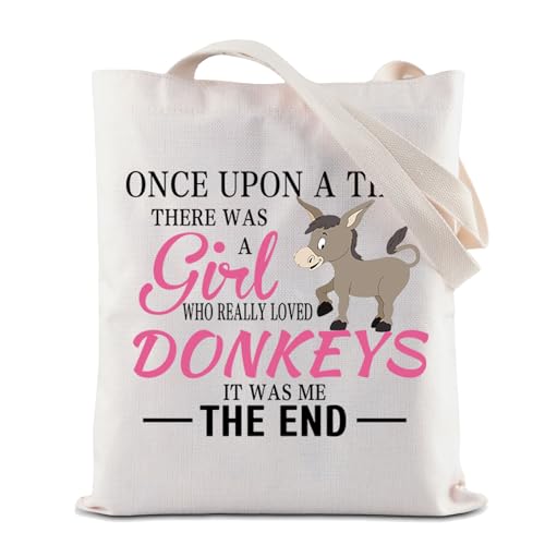 BAUNA Lustige Esel-Liebhaber-Geschenk "There was A Girl Who Really Loved Donkeys Neuheit Esel-Themed Zipper Pouch Make-up-Tasche, Once Donkey Tragetasche von BAUNA