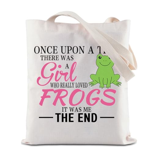 BAUNA Lustiges Geschenk für Froschliebhaber, mit Reißverschluss, Motiv: There was A Girl Who Really Loved Frogs, Once Frog Tragetasche von BAUNA