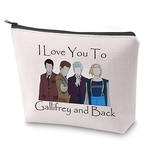 Dr Who Kosmetiktasche I Love You to Gallifrey and Back Make-up-Tasche mit Reißverschluss Tardis Zeitreisetasche Dr Who Filmfans Geschenk, Gallifrey Back, Nein von BAUNA