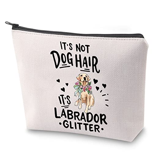 Labrador Hunde-Kosmetiktasche "It's Not Dog Hair It's Labrador Glitter Make-up-Tasche mit Reißverschluss Labrador Mama Mom Survival Kit, Labrador-Glitzer, Nein von BAUNA