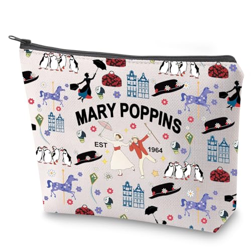 Miss Poppins Kosmetiktasche Mary Est 1964 Make-up-Tasche mit Reißverschluss WDW Trip Kulturbeutel Poppins Fans Geschenk, Mary 1964, Nein von BAUNA