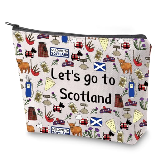 BAUNA Schottland Reiseetui ""Let's Go to Scotland"", Make-up-Tasche mit Reißverschluss, Schottland-Reisegeschenk, Schottland-Reise-Souvenir, Nach Schottland, Nein von BAUNA