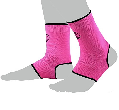 BAY® 2X elastische Fußbandagen, Fußgelenkbandagen, pink/rosa, Größe M von BAY