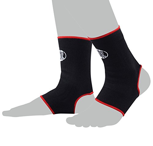 BAY® 2X elastische Fußbandagen, Fußgelenkbandagen, schwarz, Größe M von BAY