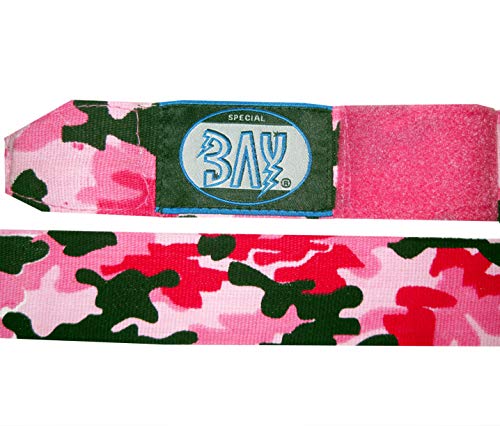BAY® Camouflage Boxbandagen Box-Bandagen - PINK rot schwarz - Hand Wraps elastisch Elastik 250 cm 2,5 m Handbandagen Faustbandagen Kickboxen Boxen MMA Muay Thai Thaiboxen Camou, Camo von BAY
