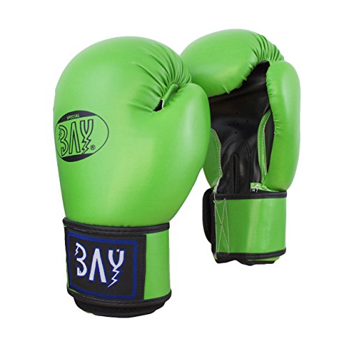 BAY® Future Boxhandschuhe Box-Handschuhe, GRÜN schwarz, Leder-PU, 10 Unzen UZ OZ von BAY