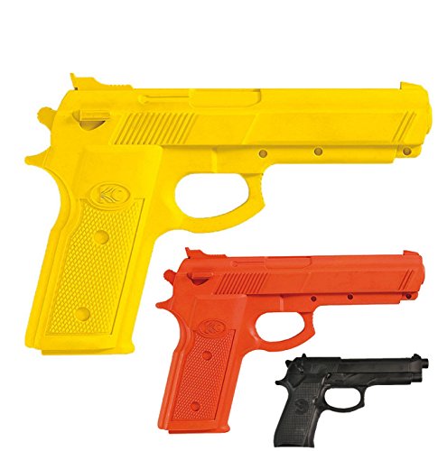 BAY® Gummipistole Trainingspistole Pistole Gummi 22 cm SV Kunststoff Übungspistole Attrappe … (gelb) von BAY
