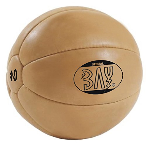BAY Leder pu 10 Kilo Medizinball ProfiQualität Gymnastik Fitness Ball Farbe Braun zehn Kilo von BAY