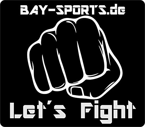 Bay Aufkleber Sticker Kampfsport Faust Lets Fight schwarz Kickboxen, Karate, Boxen, MMA, Krav MAGA, Muay Thai, Thaiboxen, Kung Fu, Tae Kwon Do von BAY SPORTS