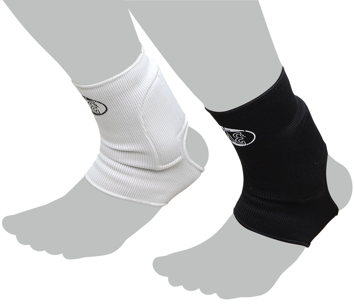 BAY-Sports Achillessehnenbandage Fußbandagen Socken Sprunggelenk Schutz Knöchelbandagen Achillesschutz (Polster im Achillesbereich), 1 Paar, Dauerelastisch, Kompression, schwarz oder weiss von BAY-Sports
