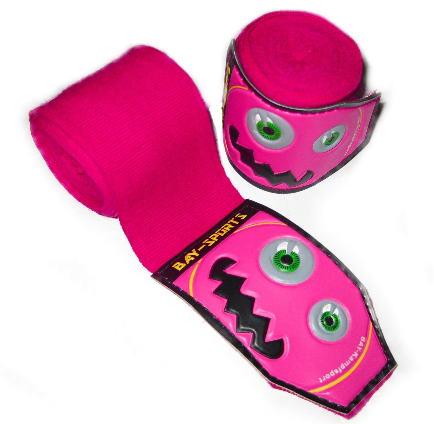 BAY-Sports Boxbandagen Monster 3D Kinder Box-Bandagen Handbandagen Boxen Kickboxen pink von BAY-Sports