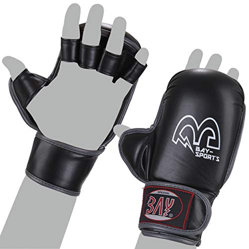 Cage Fighter MMA Handschuhe Sparring Training Krav MAGA schwarz Kinder Erwachsen (S) von BAY