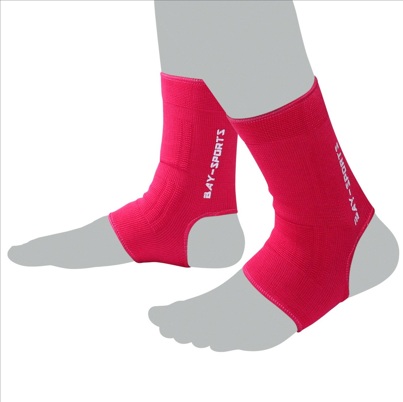BAY-Sports Fußbandage Uni Knöchelbandage Fußgelenkbandage Sprunggelenk, S - L, Anatomische Passform, Kompression, Paar, können rechts und links getragen werden von BAY-Sports