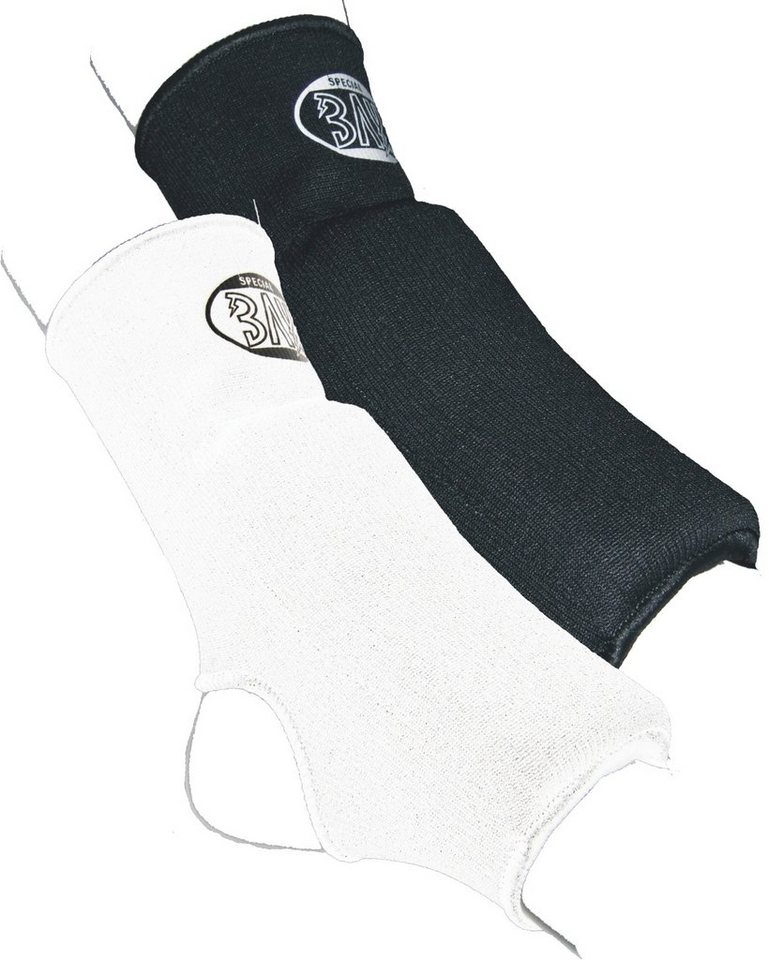 BAY-Sports Fußgelenkbandage Fußbandagen mit Spann Polster Spannschutz Spannschützer Knöchelbandage (kompression), Polster auf dem Spann, 1 Paar, schwarz oder weiss, dauerelastisch von BAY-Sports