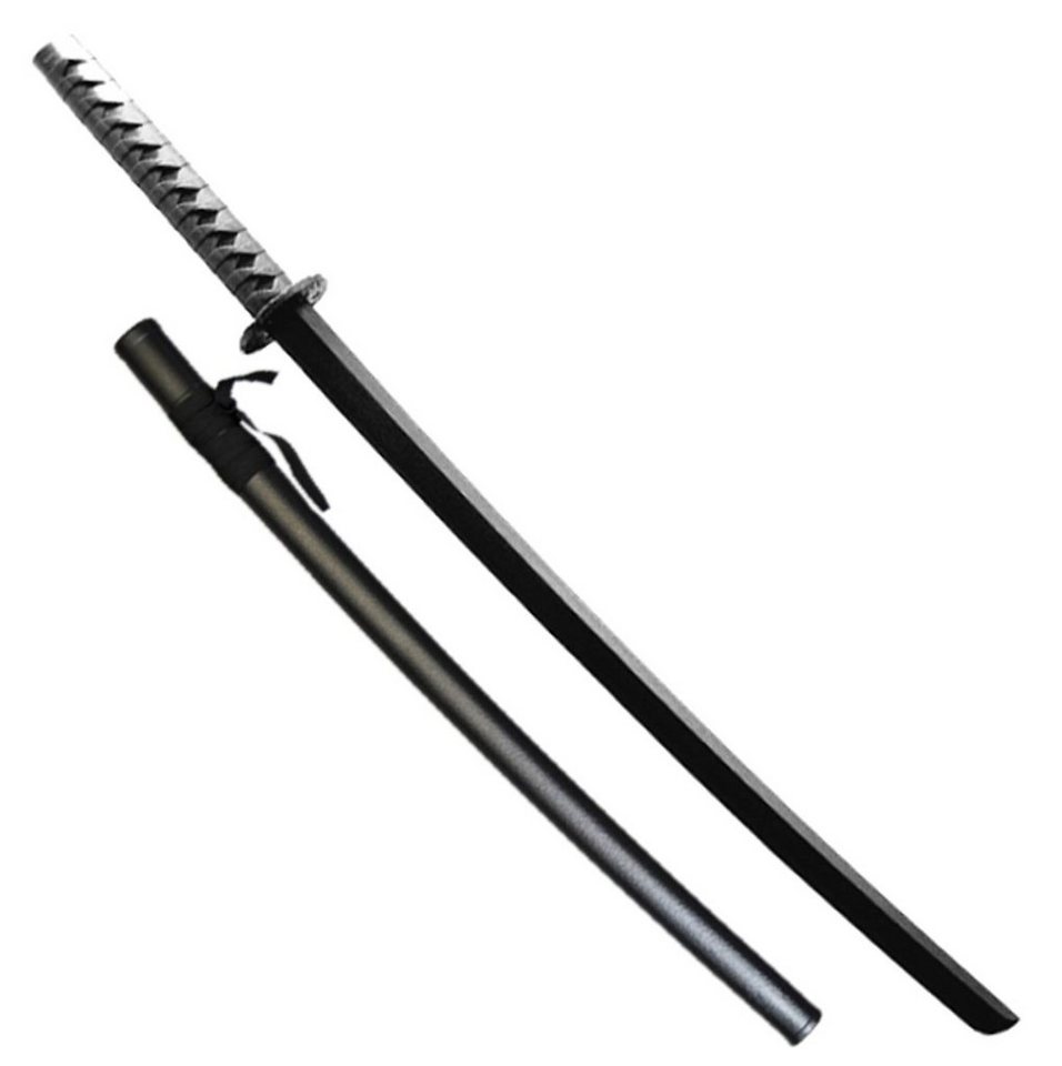 BAY-Sports Holzschwert Set Bokken mit Saya Scheide Katana schwarz Aikido, 100 cm, 2 Teile Set Angebot von BAY-Sports