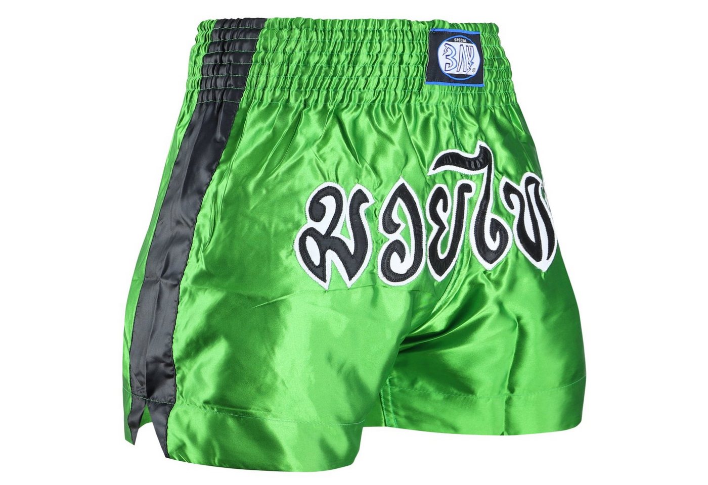 BAY-Sports Sporthose Thaiboxhose Thaiboxen Hose Shorts Muay Thai Kick REMY grün (1-tlg) Kixkboxen, MMA, für Kinder und Erwachsene von BAY-Sports