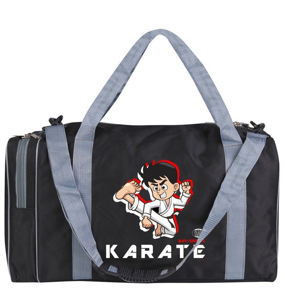 BAY-Sports Sporttasche Sporttasche für Kinder Karate schwarz/grau 50 cm von BAY-Sports