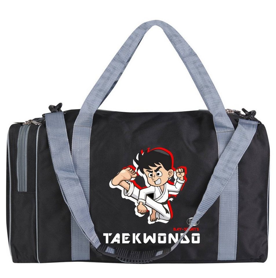 BAY-Sports Sporttasche Sporttasche für Kinder Taekwondo schwarz/grau 50 cm von BAY-Sports