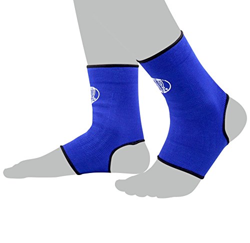 BAY® 2X elastische Fußbandagen, Fußgelenkbandagen, blau, Größe L von BAY