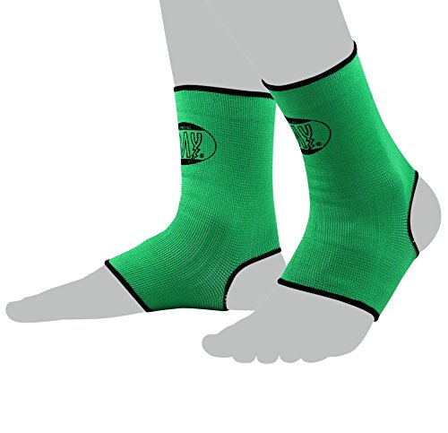BAY® 2X elastische Fußbandagen, Fußgelenkbandagen, grün, Größe M von BAY