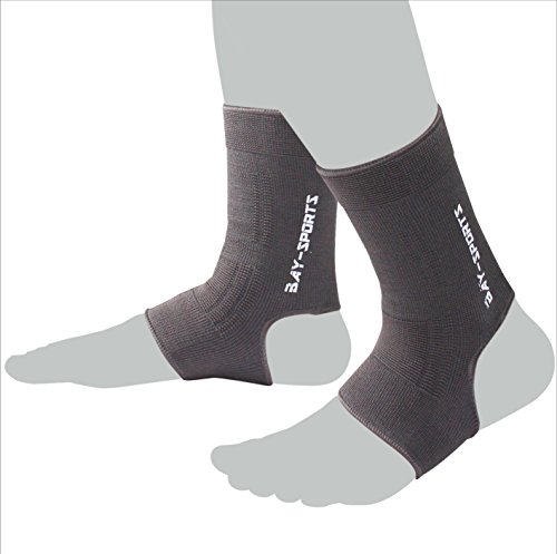Bay Sports Uni Grau 2x elastische Fußbandagen Dark Gray L 4143 von BAY