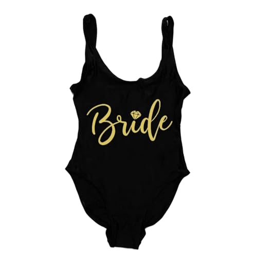 BAYAJIAZ Bikini Brautteam Badebekleidung Frauen Sommer Badeanzug One-Pieces Badeanzug Brautparty Beachwear Schwimmanzug-Braut Blgd-s von BAYAJIAZ