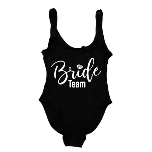 BAYAJIAZ Bikini Brautteam Badebekleidung Frauen Sommer Badeanzug One-Pieces Badeanzug Brautparty Beachwear Schwimmanzug-blwh-XXL von BAYAJIAZ