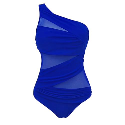 BAYAJIAZ Bikini Frauenbadeanzug Großer Größe EIN Stück Mesh Monokini Bikini Badeanzug Schwimmbikini Bikini-blau-4xl von BAYAJIAZ
