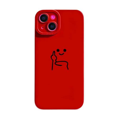 BAYAJIAZ Handyhülle Red Man Case Für Telefon 15 14 13 12 11 Pro Max 15 Plus Schockdes Mittelfinger Weicher Rückzugabdeckung-iPhone 11 Pro Max-Rot M80 von BAYAJIAZ