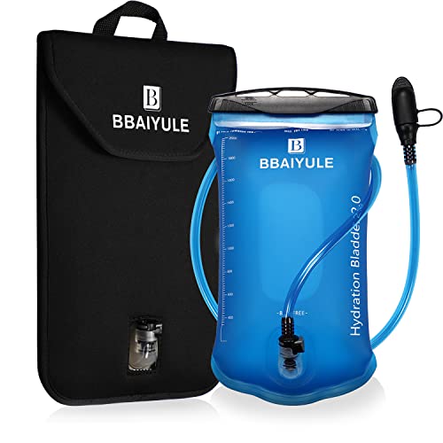 BBAIYULE® Trinkblase 2l BPA-frei |Trinksystem für Rucksack mit Trinkschlauch|Hydration Blase staubdichte und antimikrobielle Hydration Bladder Wasserblase Trinkbeutel von BBAIYULE