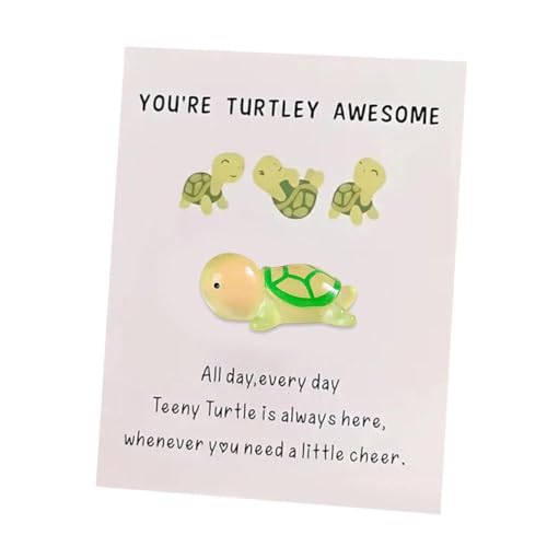 Mini Pocket Hug Luminous Turtle, You're Turtley Awesome Inspirational Gift with Support,A Card,Handmade with Card G Emotional von BBASILIYSD