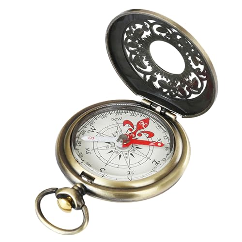 Vintage-Kompass – Überlebens-Wanderkompass, nautischer Überlebenskompass, Camping-Überlebens-Wanderausrüstung, rustikaler Vintage-Dekor-Taschenkompass | Campingbedarf für von BBAUER
