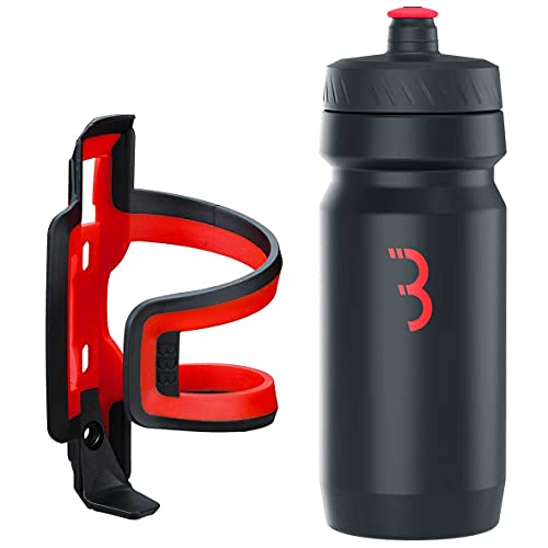 BBB Cycling Flaschenhalter Fahrrad Combo Fueltank Wasserflasche BBC-40C, Schwarz-Rot, 550 ml von BBB