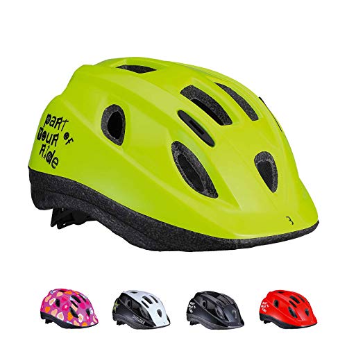 BBB Cycling Unisex-Youth Kinder Fahrradhelm Boogy | Jungen und Mädchen | Radfahren Skateboard Roller Scooter | BHE-37 | Glänzend Neongelb S (48-54 cm), glossy neon yellow von BBB