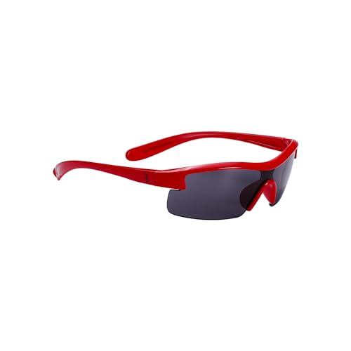 BBB Fahrradbrille für Kinder für Jungen und Mädchen, MTB- und Rennradbrille mit 100% UV-Schutz, Kinder-Sonnenbrille, glänzend, rot, BSG-54 von BBB