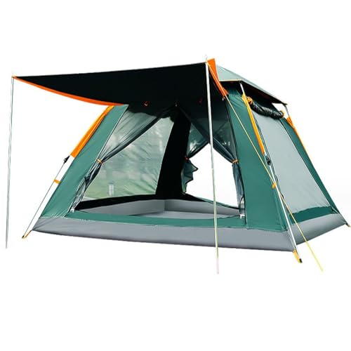 Outdoor-Campingzelt, 3-Mann-Zelt, Verdunkelung mit Veranda, Campingzelt, wasserdicht, winddicht, zwei Türen, leichtes Rucksackzelt, Pop-Up-Zelt, automatisches Sofortzelt (grün) von BBTISG