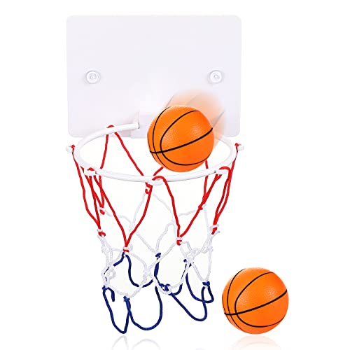 4 Stück Mini Basketball Spielzeug Dunking Spiel Spielerei Basketballkorb Set Wandmontage Schießball Spiel Set inklusive Basketball Korb Bälle für Büro Desktop Toilette Mitgebsel von BBTO