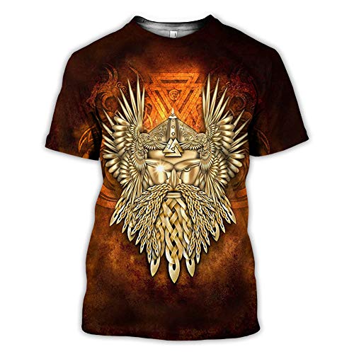 BBYOUTH Wikinger Mythos Gott Odin Stärke T-Shirt Für Frauen Und Herren Sommer Kurzarm (US-Größe),God Odin,5XL von BBYOUTH