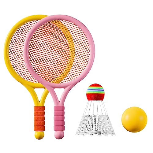 BCIOUS 1 Paar Kinder-Badmintonschläger für Kinder, Set beinhaltet 2 Schläger, 1 Badminton für Badminton-Zubehör, Kinder-Tennisschläger-Set, Tennisschläger-Set von BCIOUS